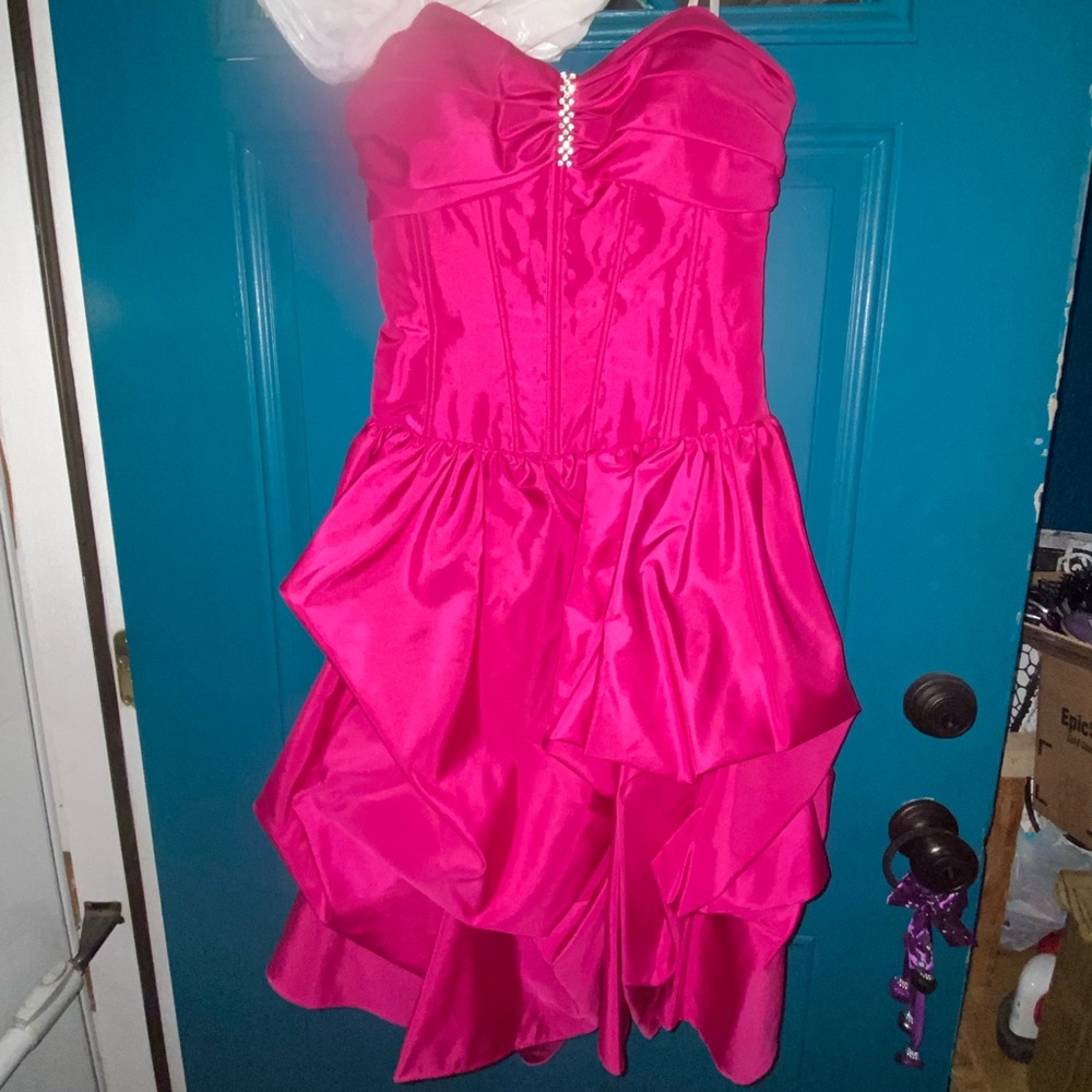 Hot pink short Prom Dress